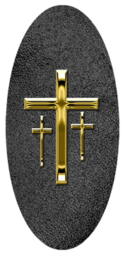 DG5000-517-GD-SH-BK Gold 3 Crosses Shimmer Black